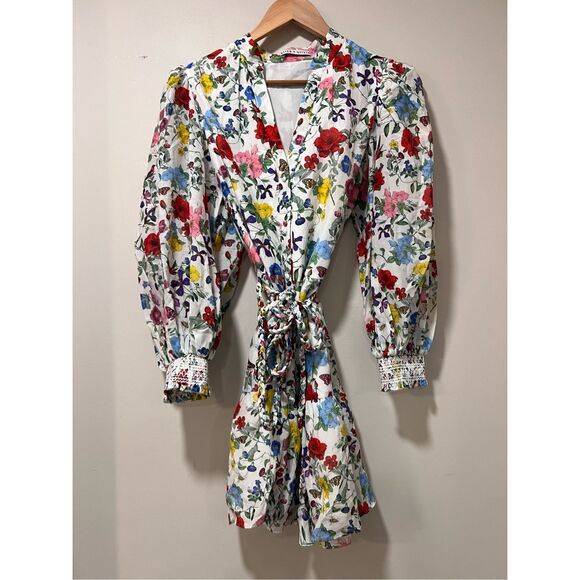 Alice + Olivia Women's Multicolor Antonette Floral Mini Dress Size 4 NWOT - Picture 6 of 11